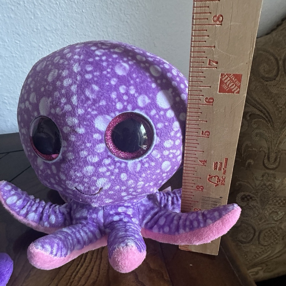 Ty Beanie Boo Legs the Purple Octopus and Pikmi Pops Jungle the Tiger Plush - Picture 12 of 15